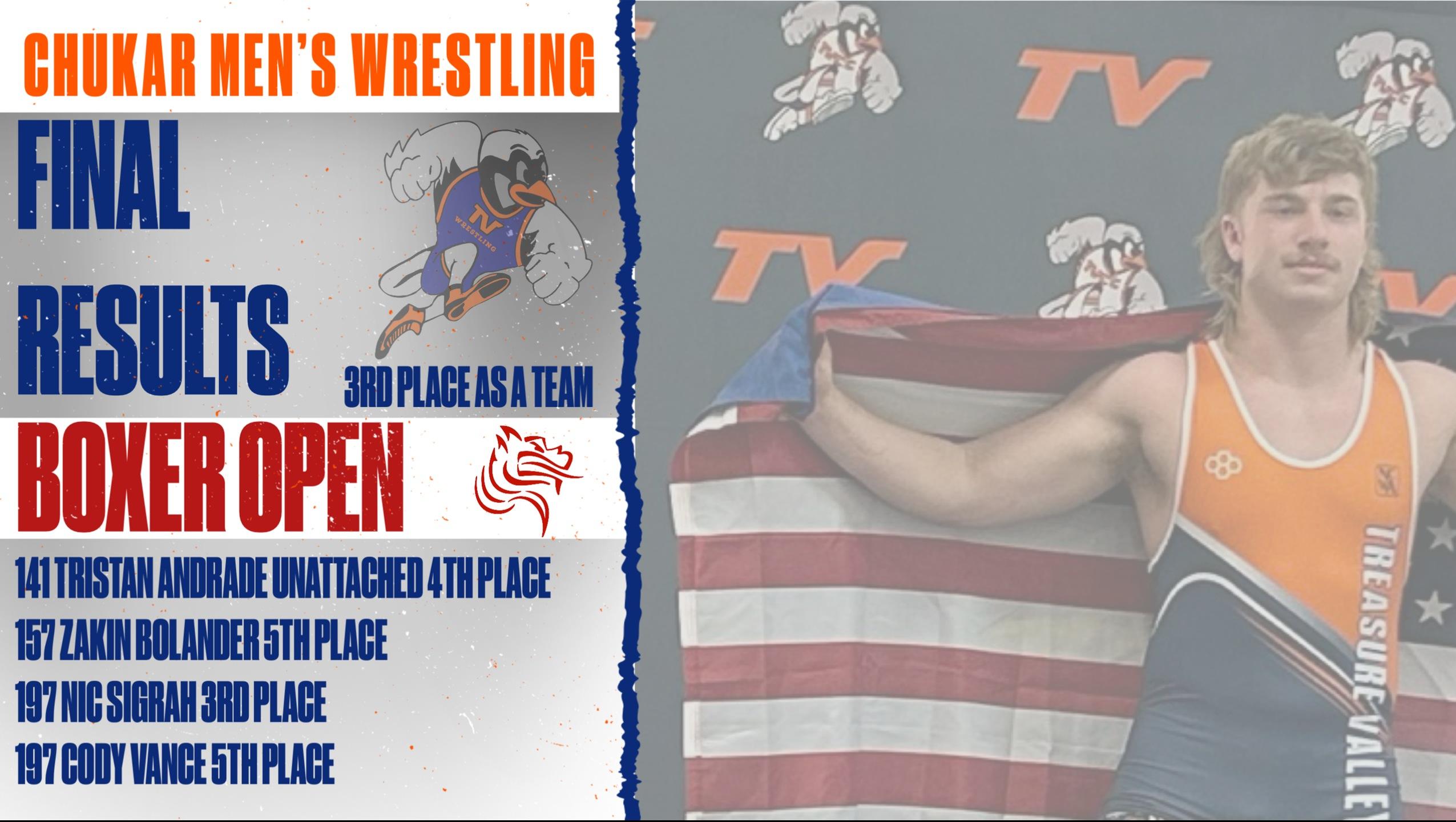 Chukar Men's Wrestling Boxer Open Update