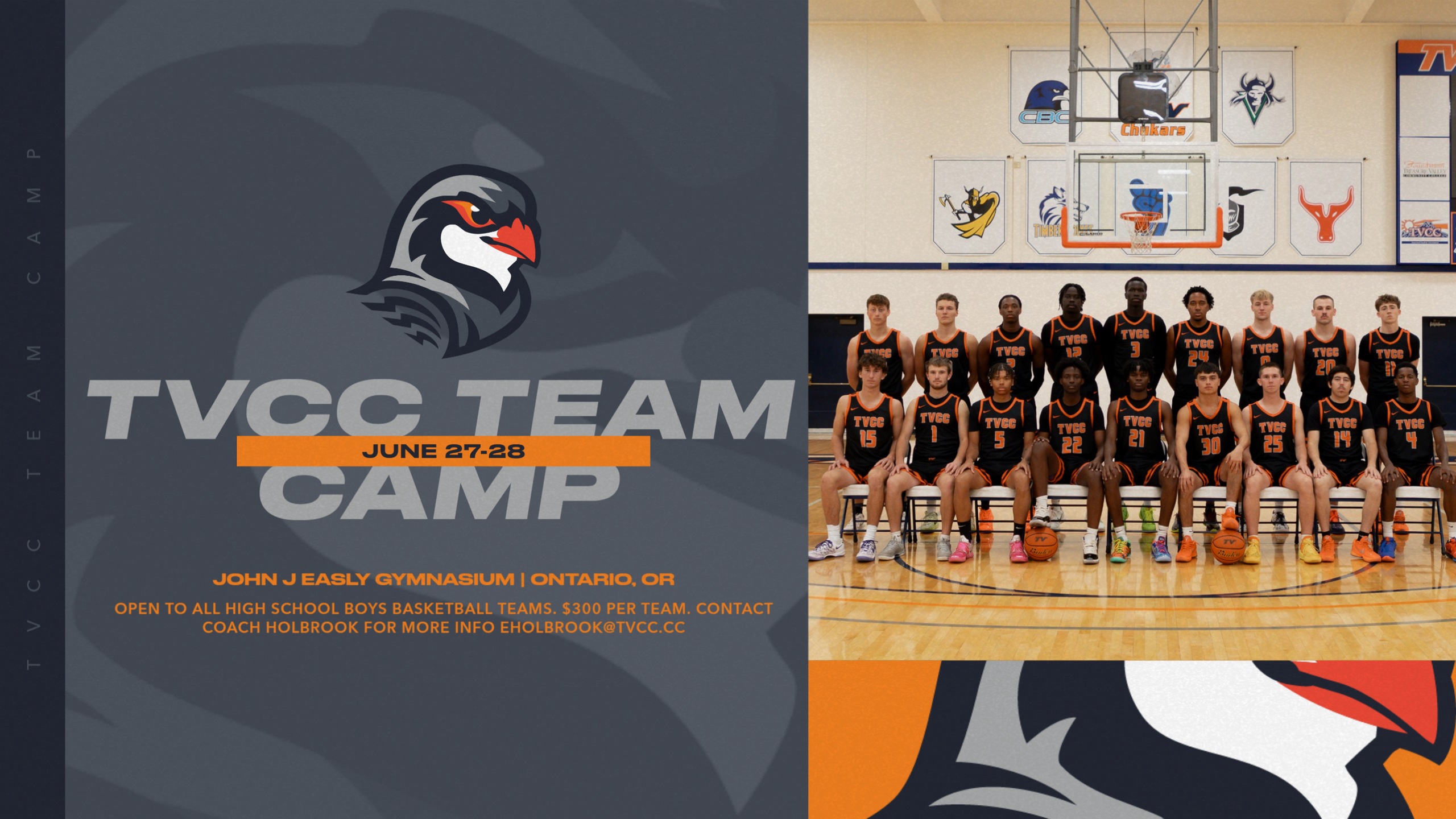 TVCC Hosting Boys Basketball Team Camp June 27-28