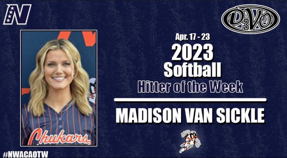 Madison Van Sickle Awarded NWAC Softball Hitter of the Week for April 17th-23rd