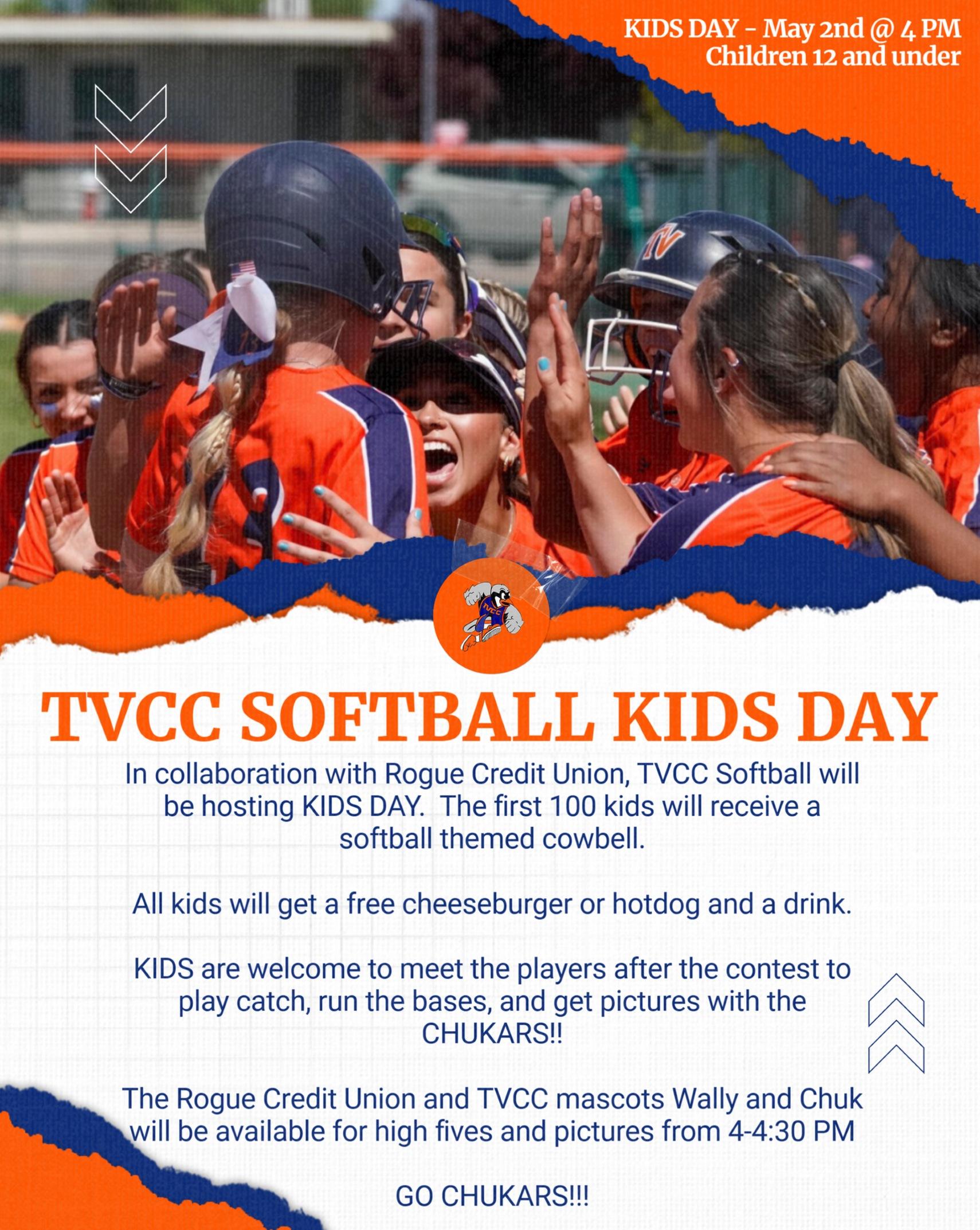 TVCC Athletic Department & Softball Team to Partner with Rogue Credit Union for Kids Day