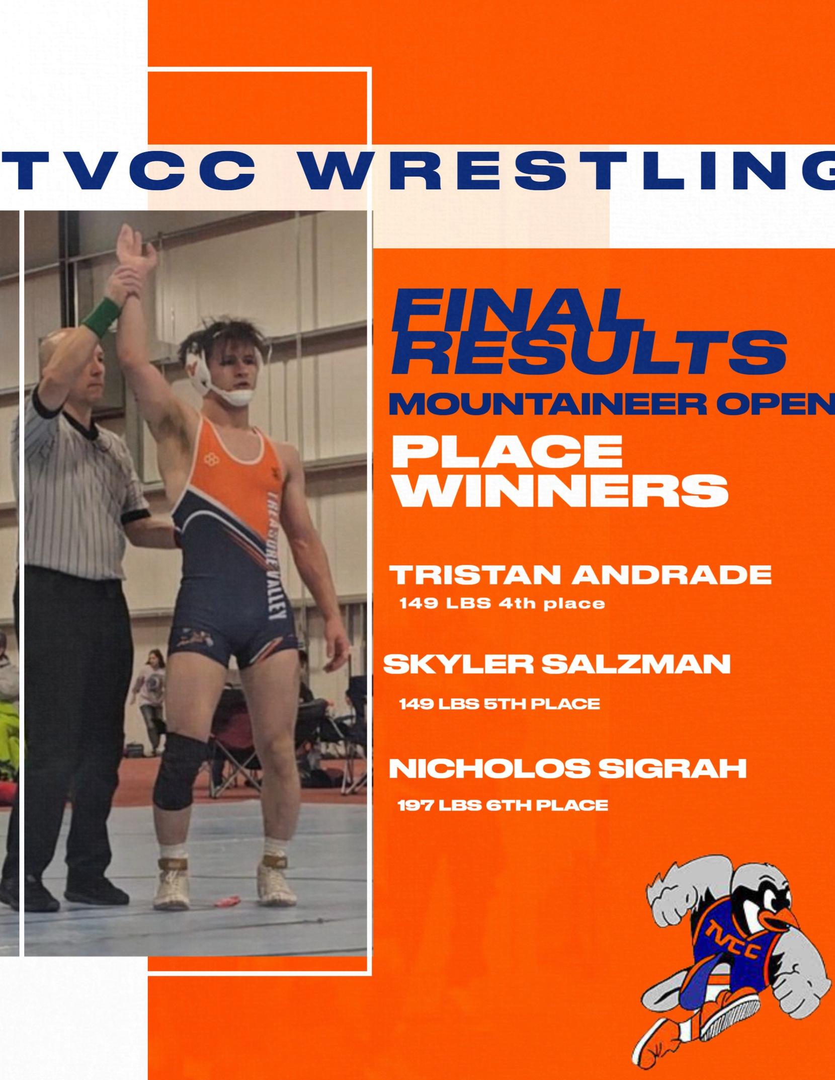 TVCC Men’s Wrestling Competes at Mountaineer Open