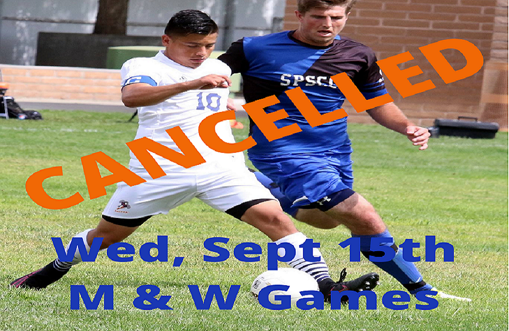 TVCC Men's & Women's Soccer Games Cancelled 9/15